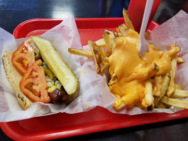 poochie's char dog & merkt's cheese fries