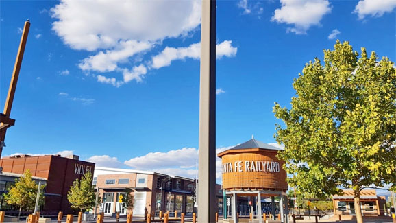 patio view of the railyard