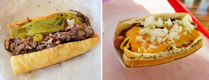 wolfy's italian beef & cheese dog
